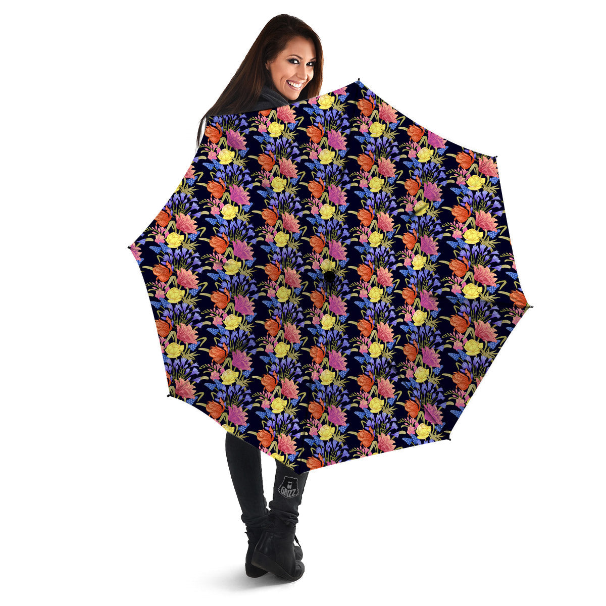 Tulip Colorful Print Pattern Umbrella-grizzshop