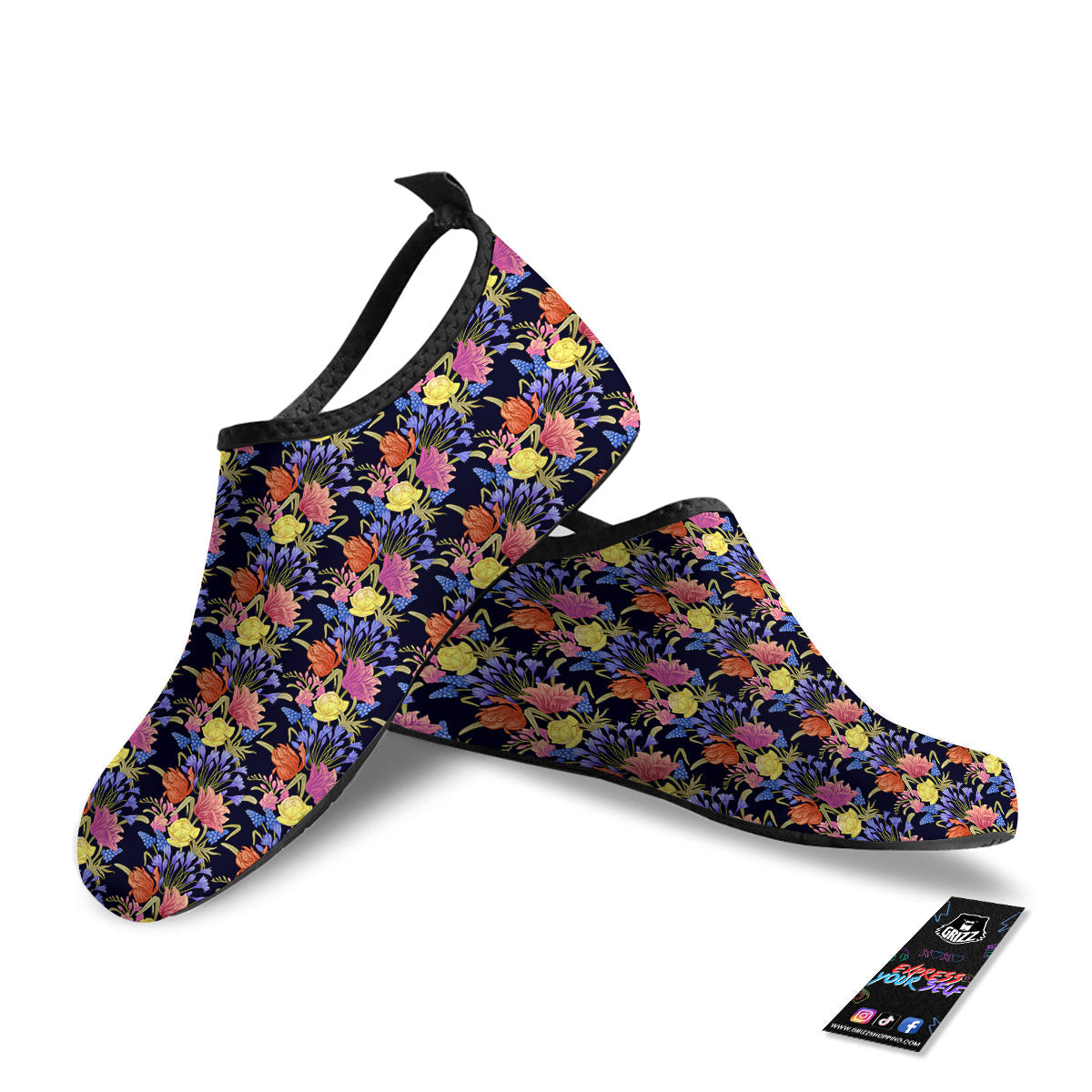 Tulip Colorful Print Pattern Water Shoes-grizzshop
