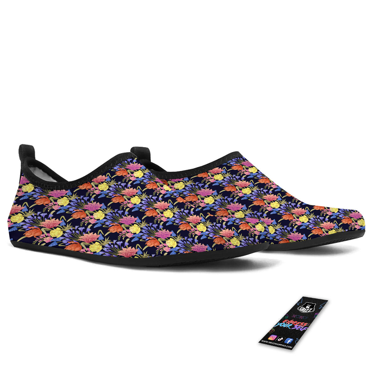 Tulip Colorful Print Pattern Water Shoes-grizzshop