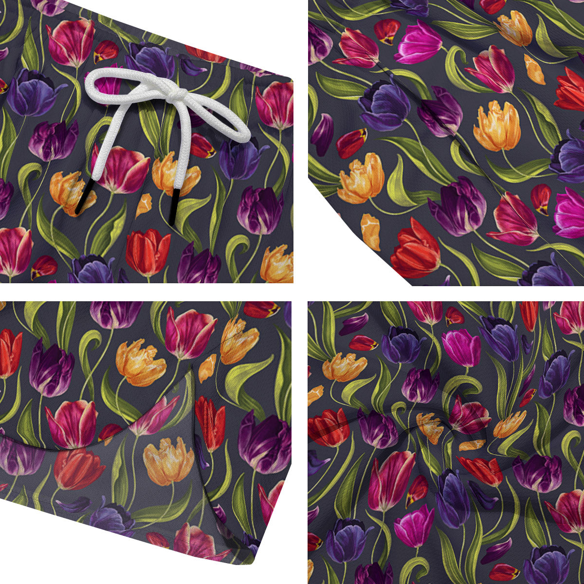 Tulip Colorful Watercolor Print Pattern Men's Running Shorts-grizzshop
