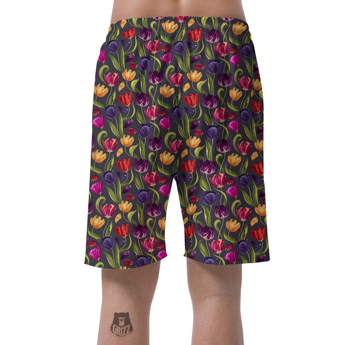 Tulip Colorful Watercolor Print Pattern Men's Shorts-grizzshop