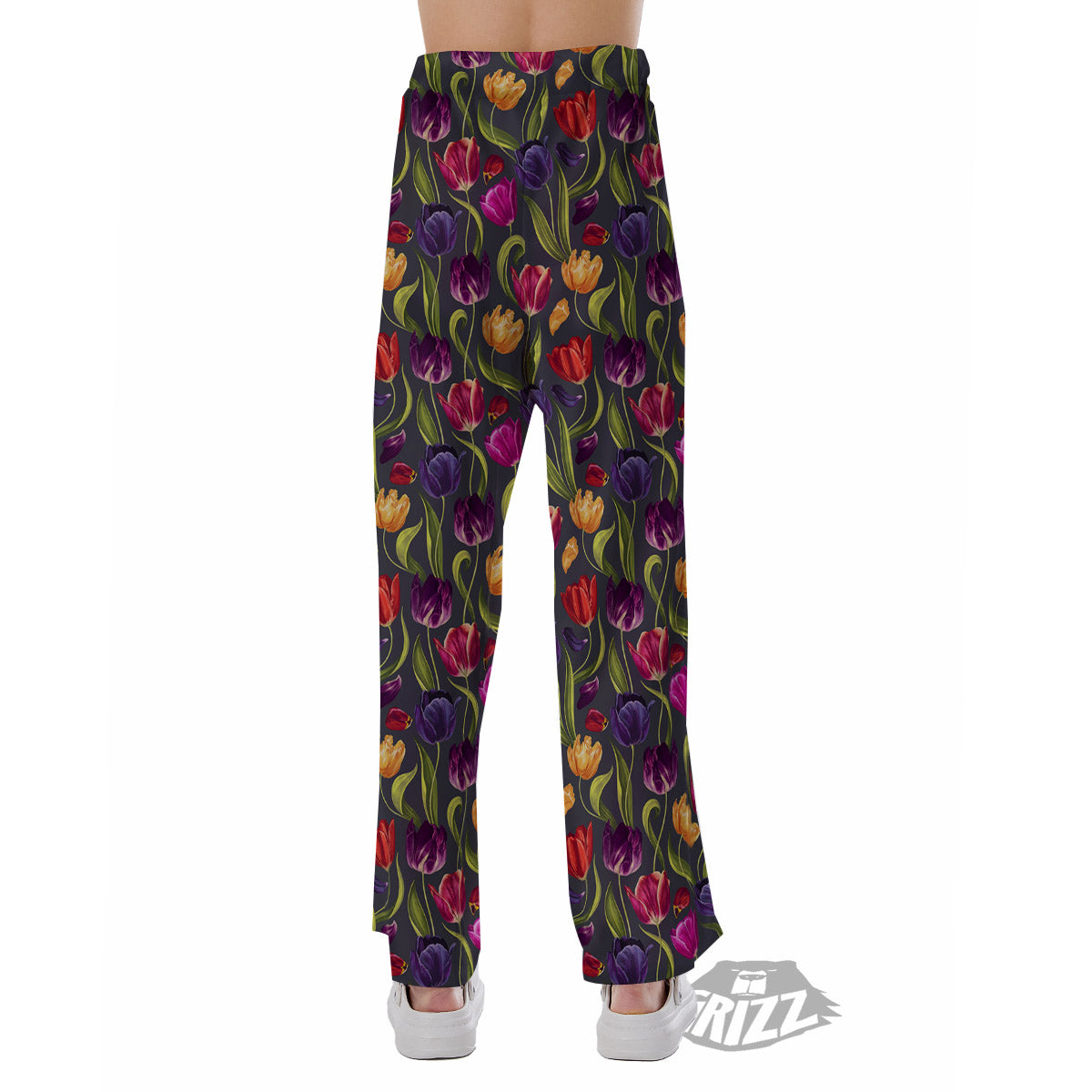 Tulip Colorful Watercolor Print Pattern Pajama Pants-grizzshop
