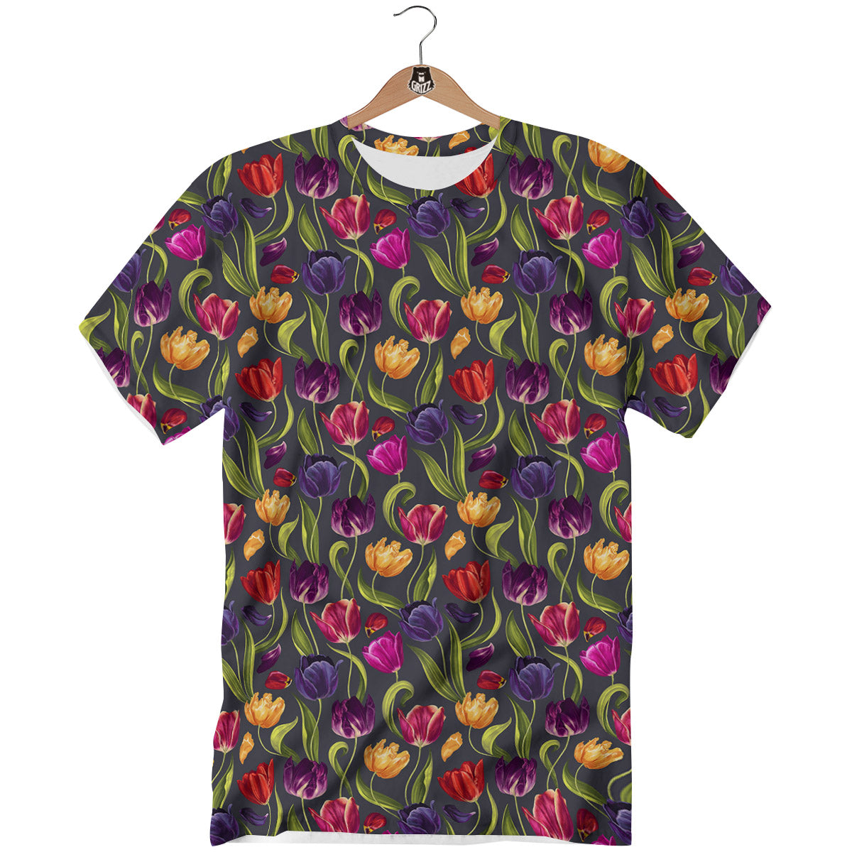 Tulip Colorful Watercolor Print Pattern T-Shirt-grizzshop