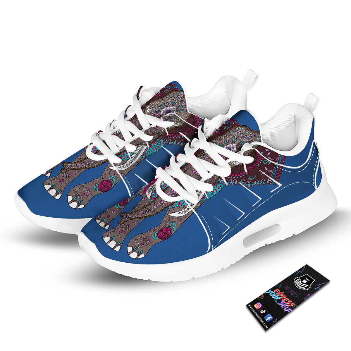 Tulip Colorful Watercolor Print Pattern Tennis Shoes-grizzshop