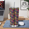 Tulip Colorful Watercolor Print Pattern Tumbler-grizzshop