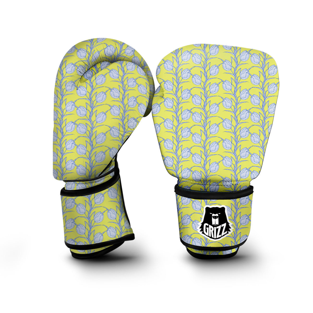 Tulip Drawing Print Pattern Boxing Gloves-grizzshop