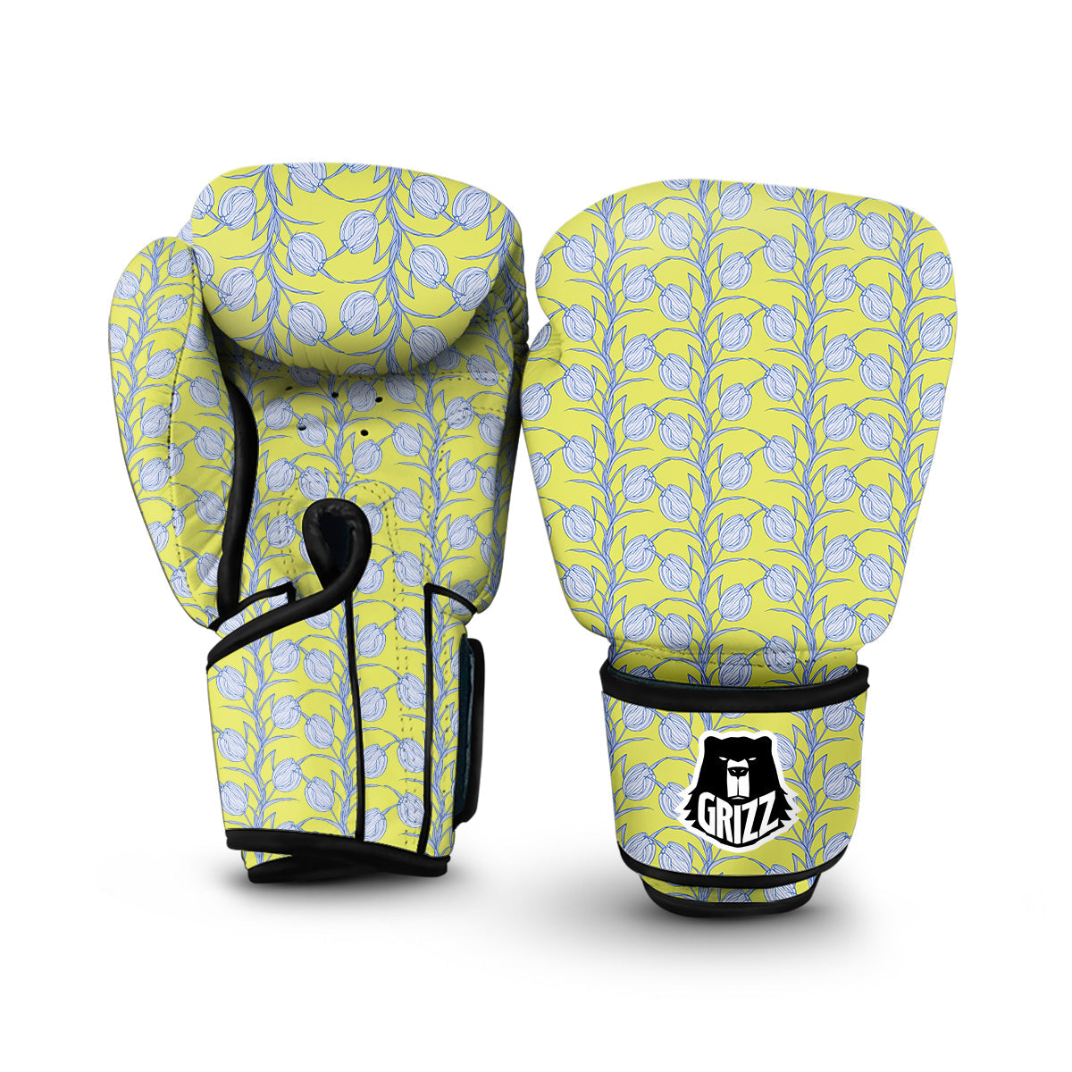 Tulip Drawing Print Pattern Boxing Gloves-grizzshop