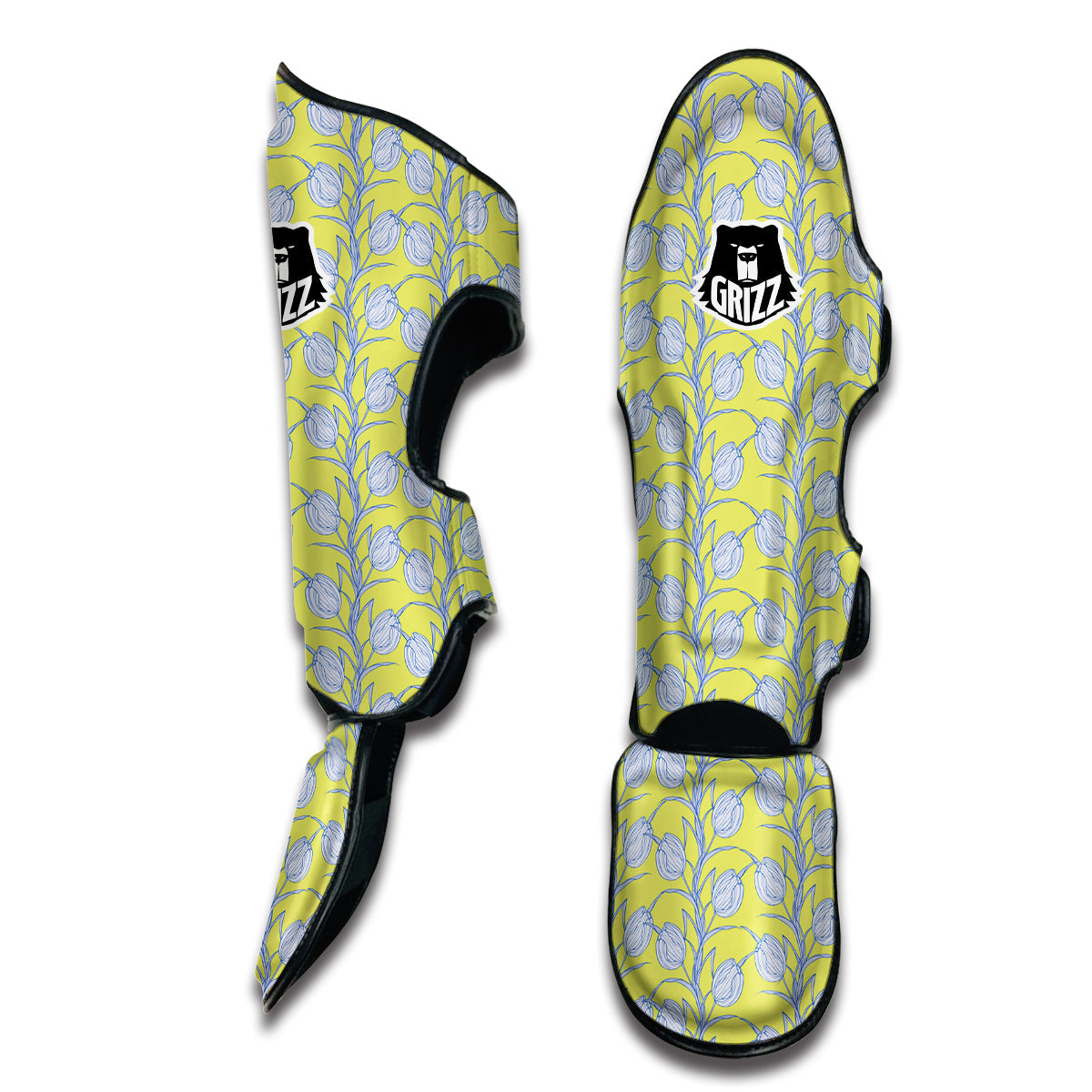 Tulip Drawing Print Pattern Muay Thai Shin Guards-grizzshop