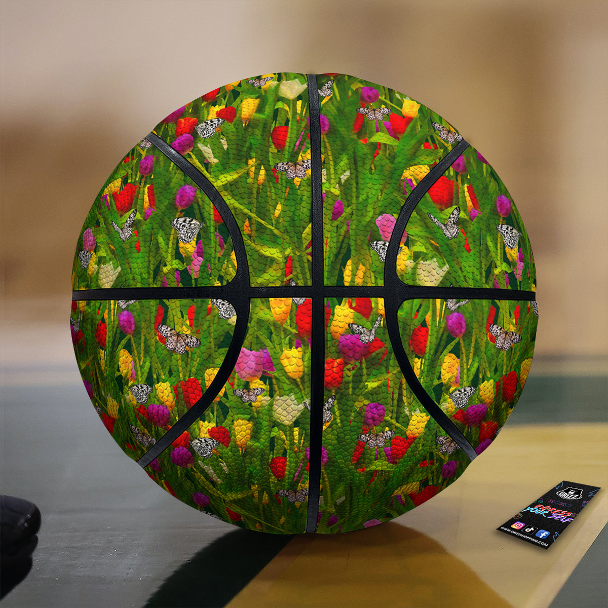 Tulip Field Print Pattern Basketball-grizzshop