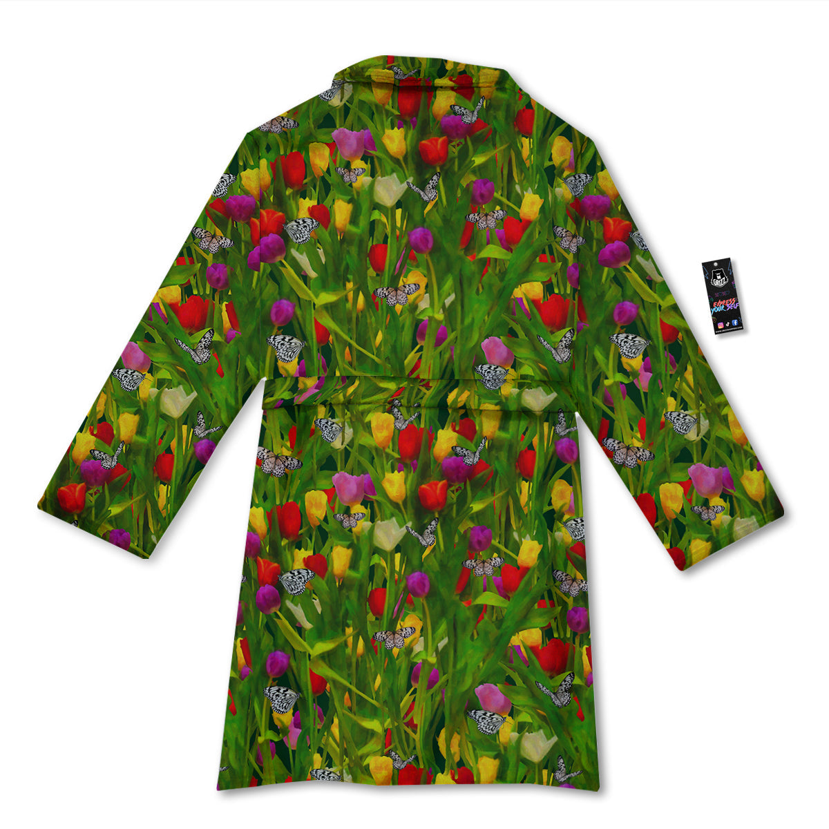 Tulip Field Print Pattern Bathrobe-grizzshop