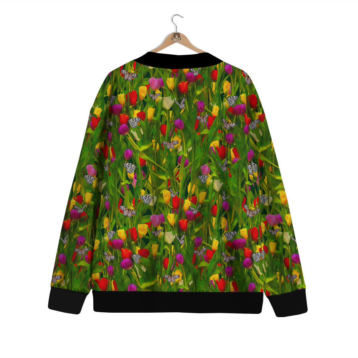 Tulip Field Print Pattern Cardigan-grizzshop