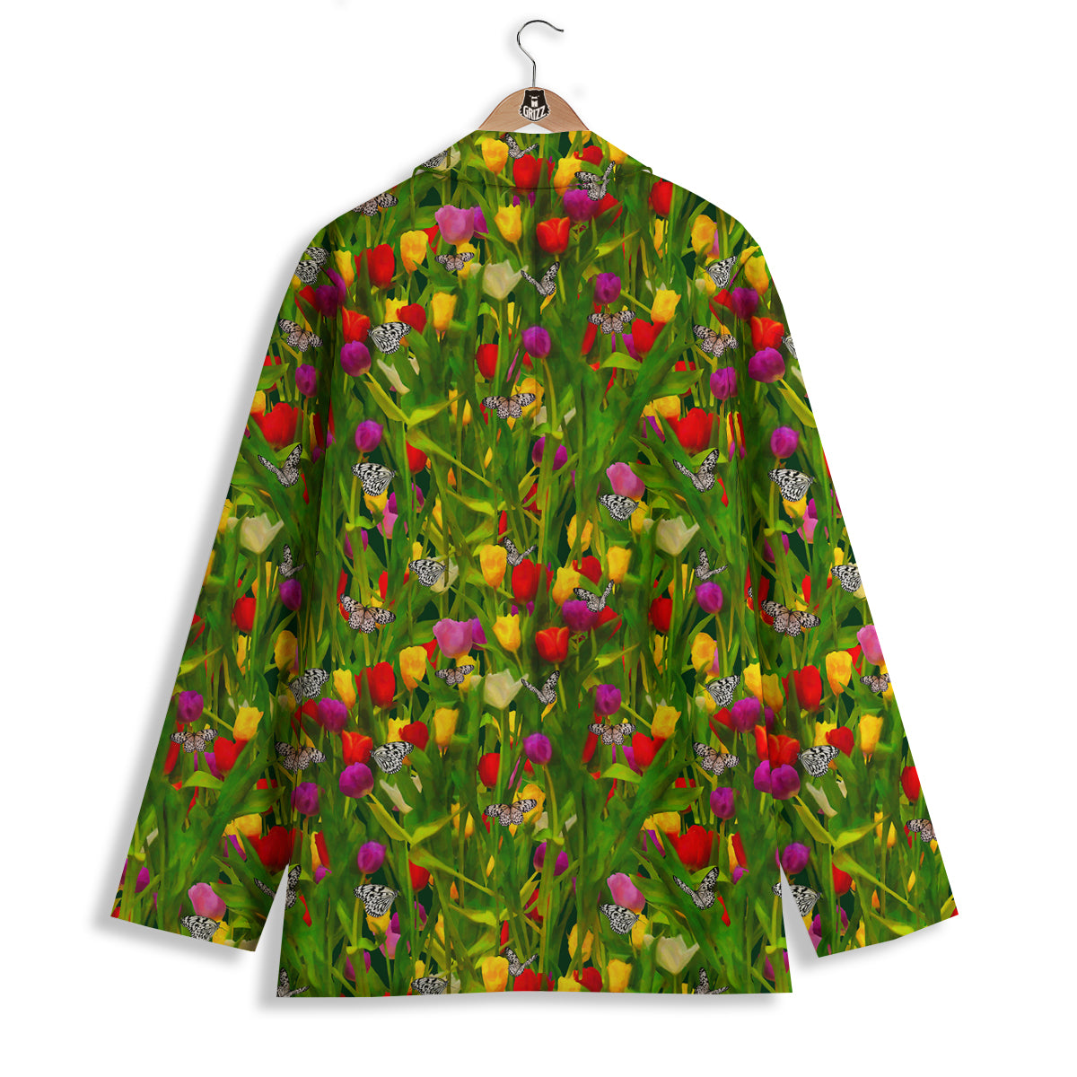 Tulip Field Print Pattern Women's Blazer-grizzshop