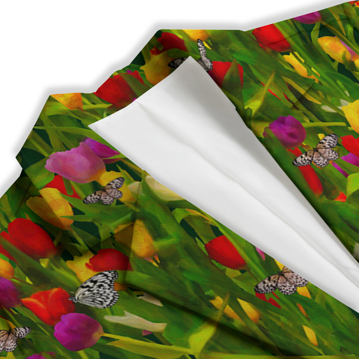 Tulip Field Print Pattern Women's Blazer-grizzshop