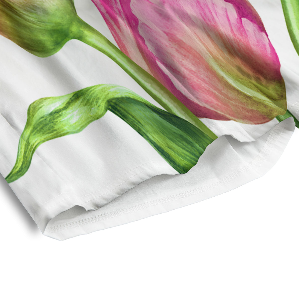 Tulip Flower Pink Watercolor Print Men's Athletic Shorts-grizzshop