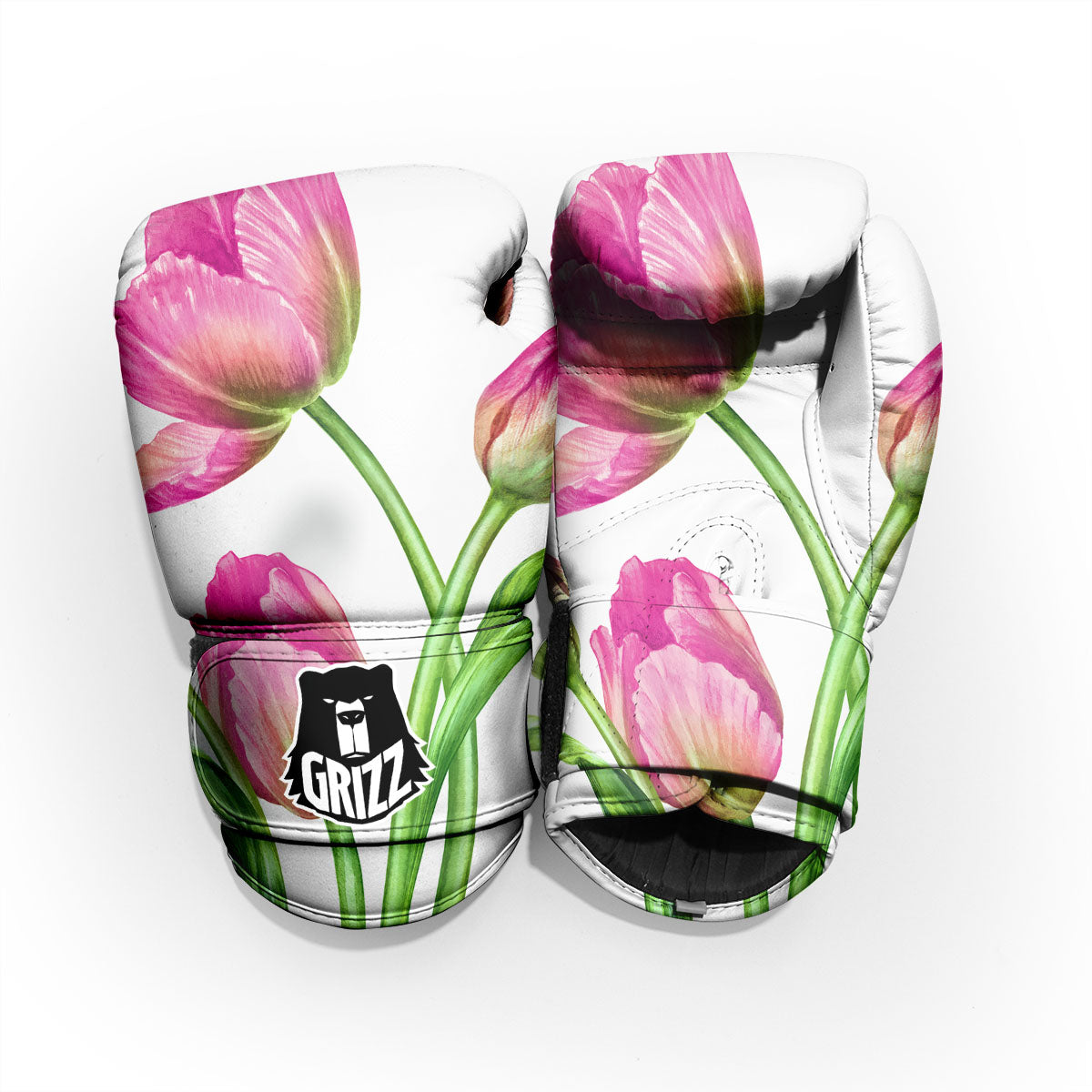 Tulip Flower Pink Watercolor Print Sparring Gloves-grizzshop
