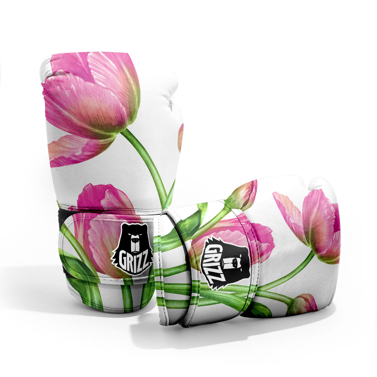 Tulip Flower Pink Watercolor Print Sparring Gloves-grizzshop