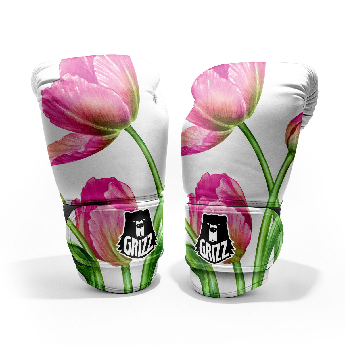 Tulip Flower Pink Watercolor Print Sparring Gloves-grizzshop