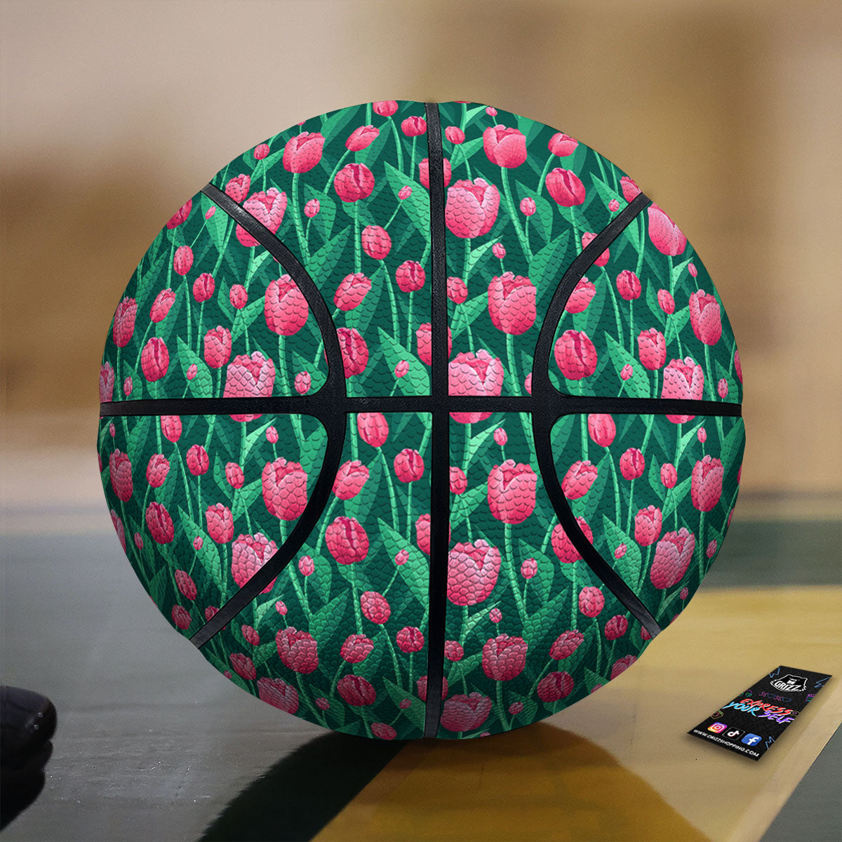 Tulip Pink Print Pattern Basketball-grizzshop