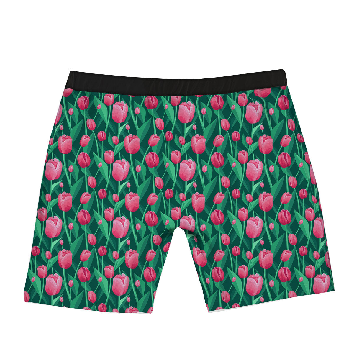 Tulip Pink Print Pattern Boxer Briefs-grizzshop