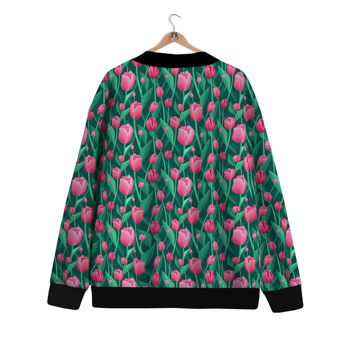 Tulip Pink Print Pattern Cardigan-grizzshop