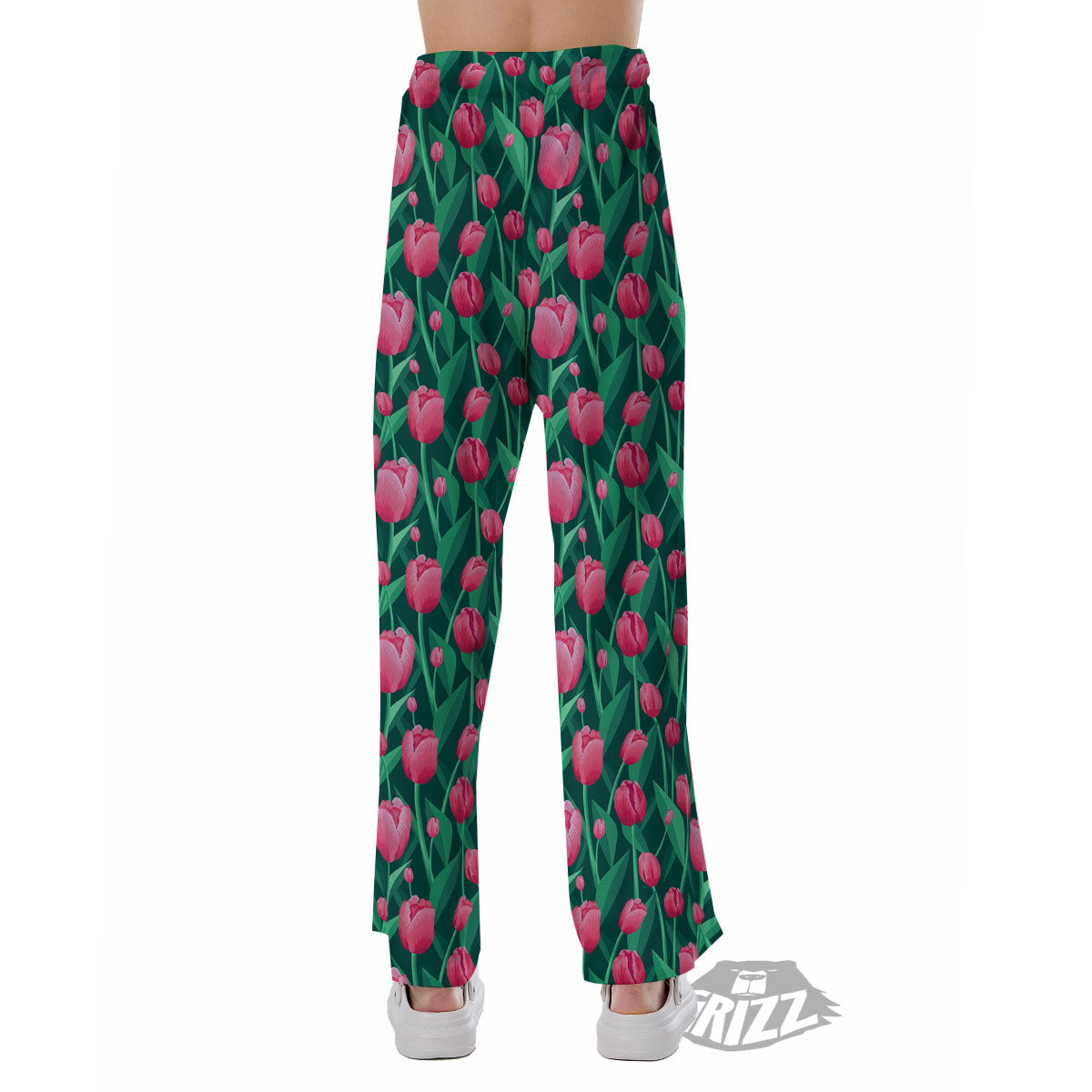 Tulip Pink Print Pattern Pajama Pants-grizzshop