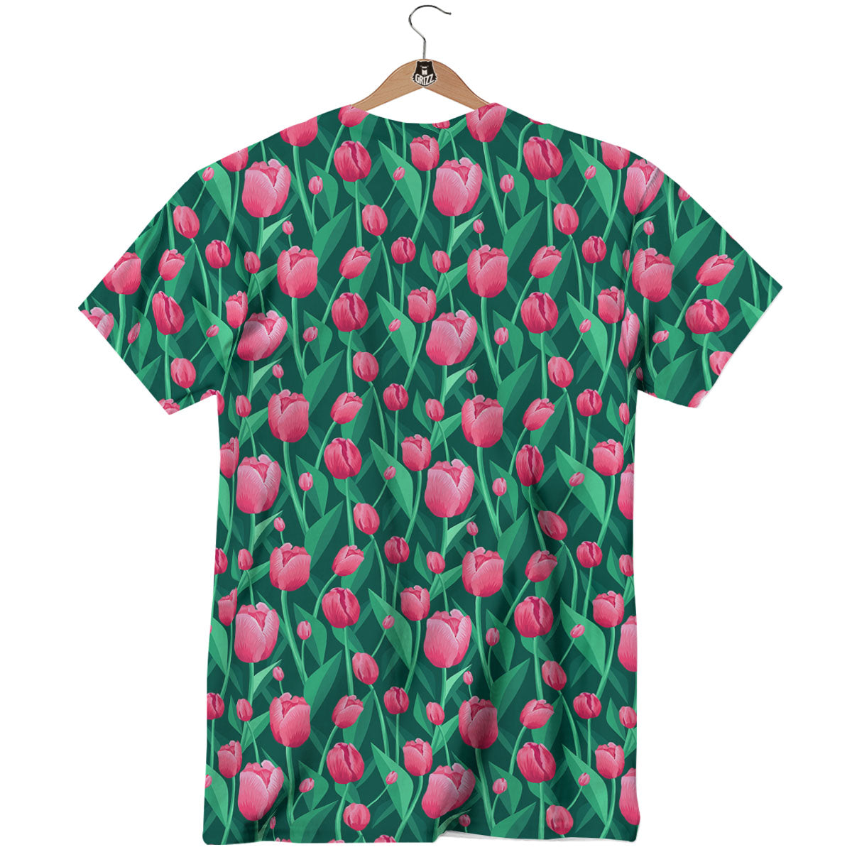Tulip Pink Print Pattern T-Shirt-grizzshop