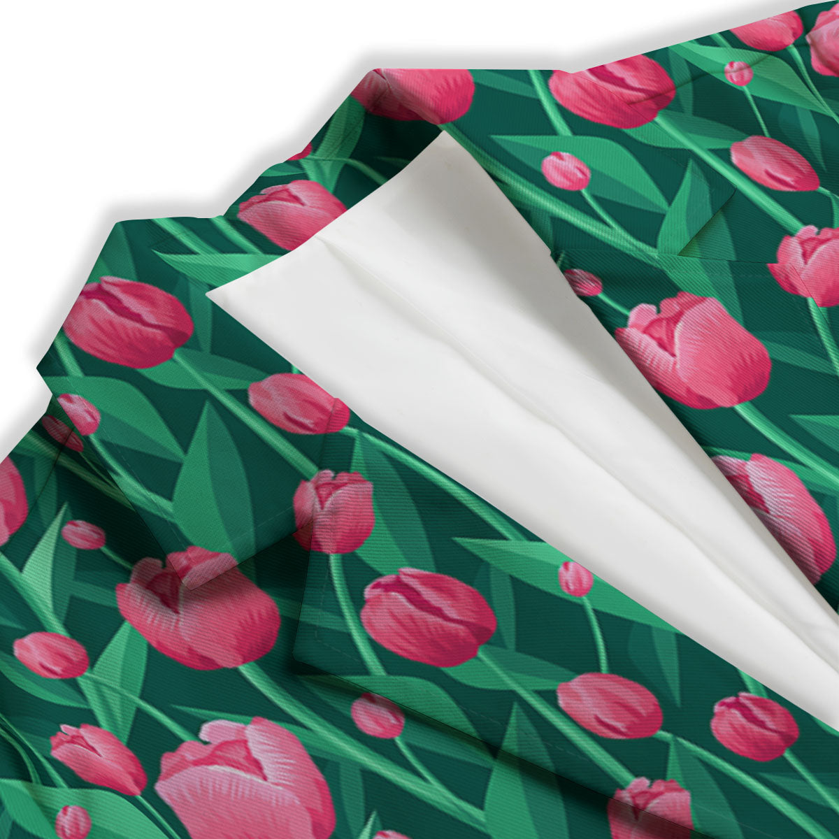 Tulip Pink Print Pattern Women's Blazer-grizzshop
