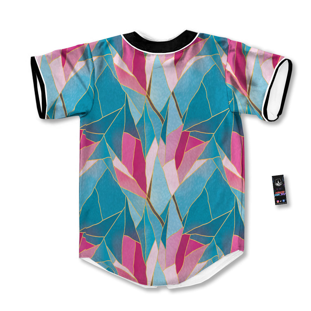 Tulip Polygon Print Pattern Baseball Jersey-grizzshop
