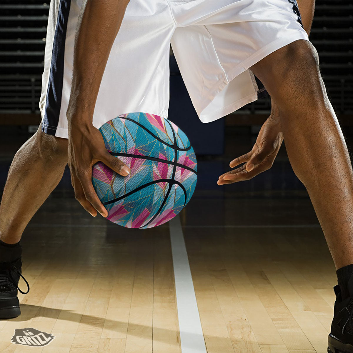 Tulip Polygon Print Pattern Basketball-grizzshop