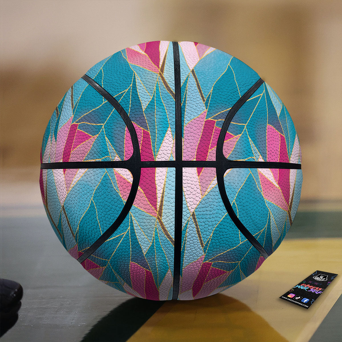 Tulip Polygon Print Pattern Basketball-grizzshop