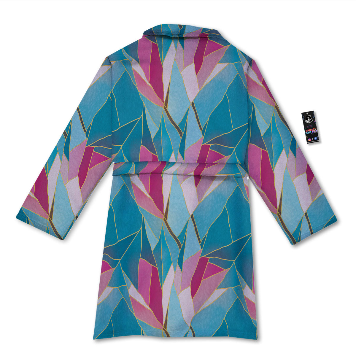 Tulip Polygon Print Pattern Bathrobe-grizzshop
