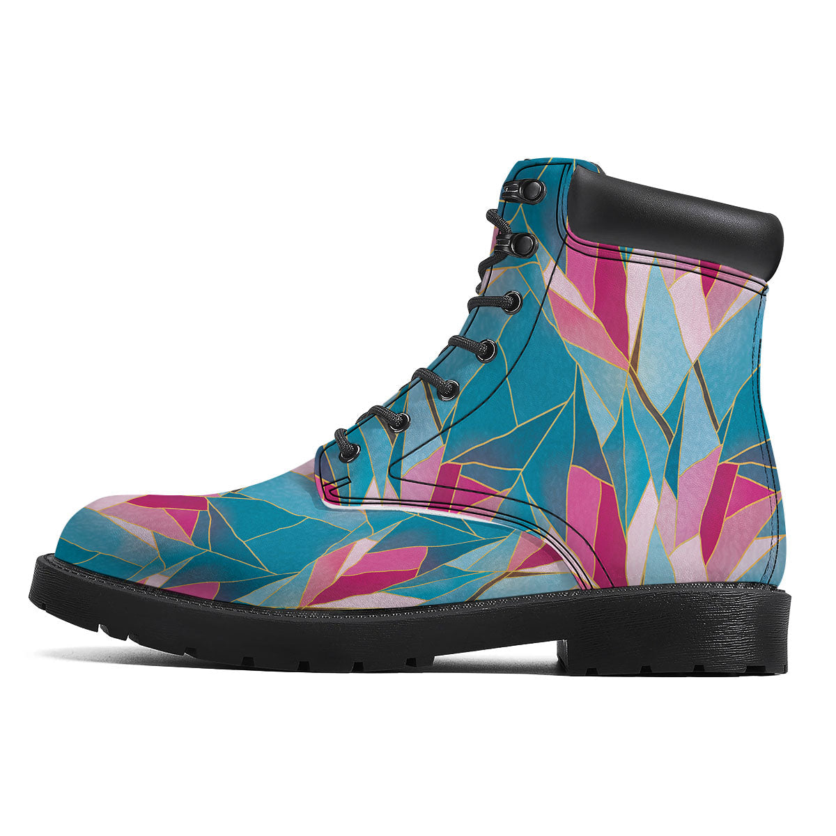 Tulip Polygon Print Pattern Boots-grizzshop