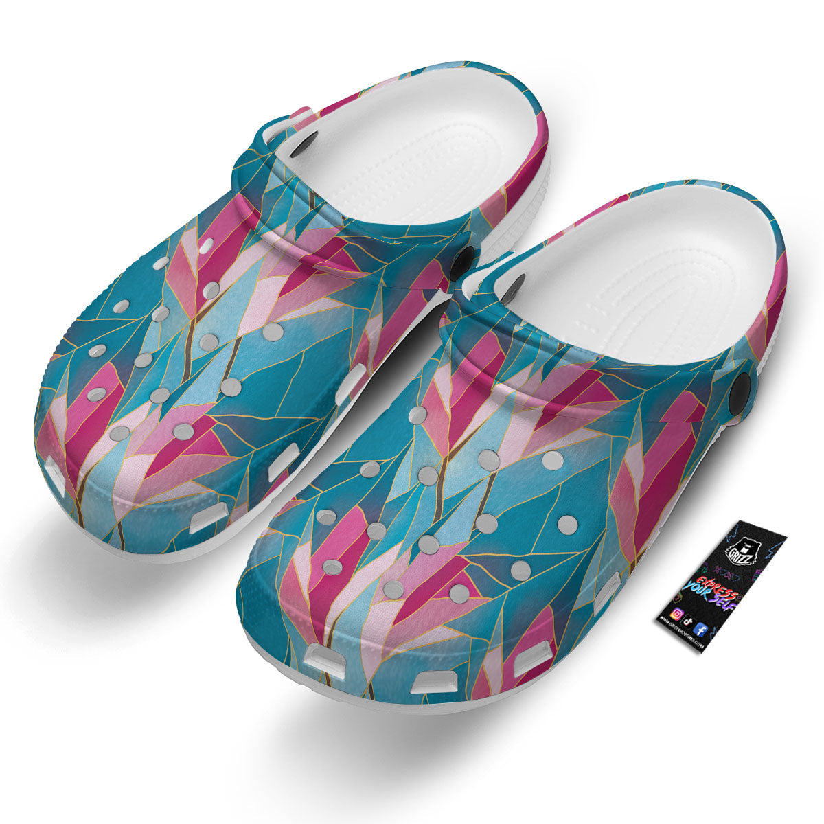 Tulip Polygon Print Pattern Clog-grizzshop