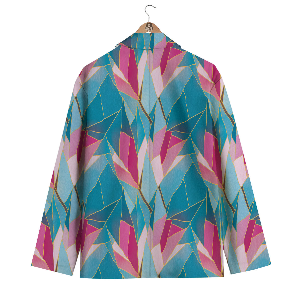 Tulip Polygon Print Pattern Men's Blazer-grizzshop