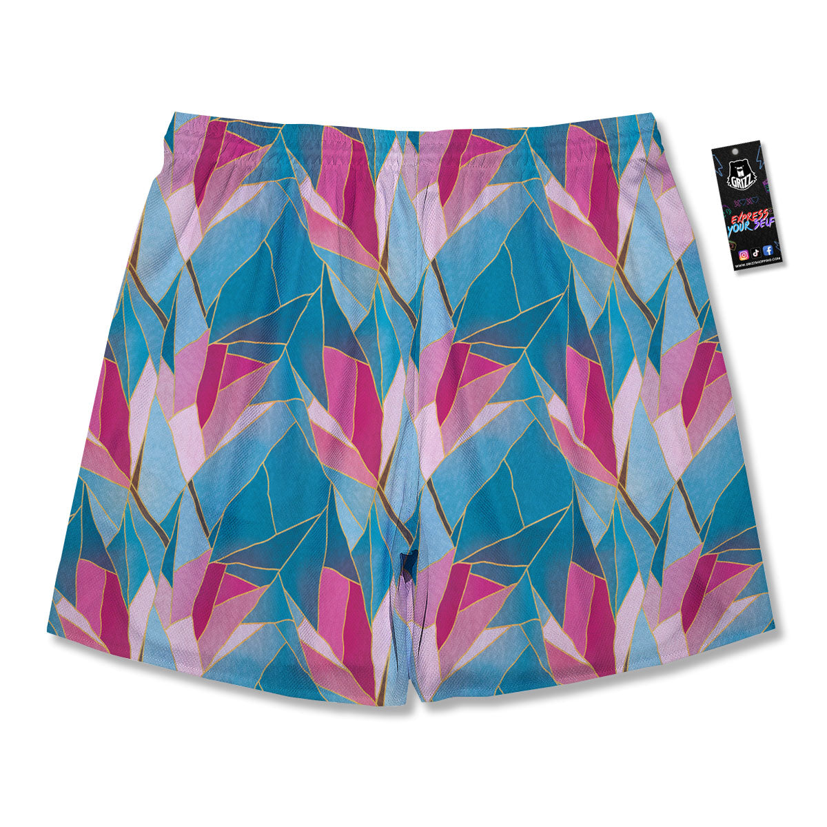 Tulip Polygon Print Pattern Men's Running Shorts-grizzshop
