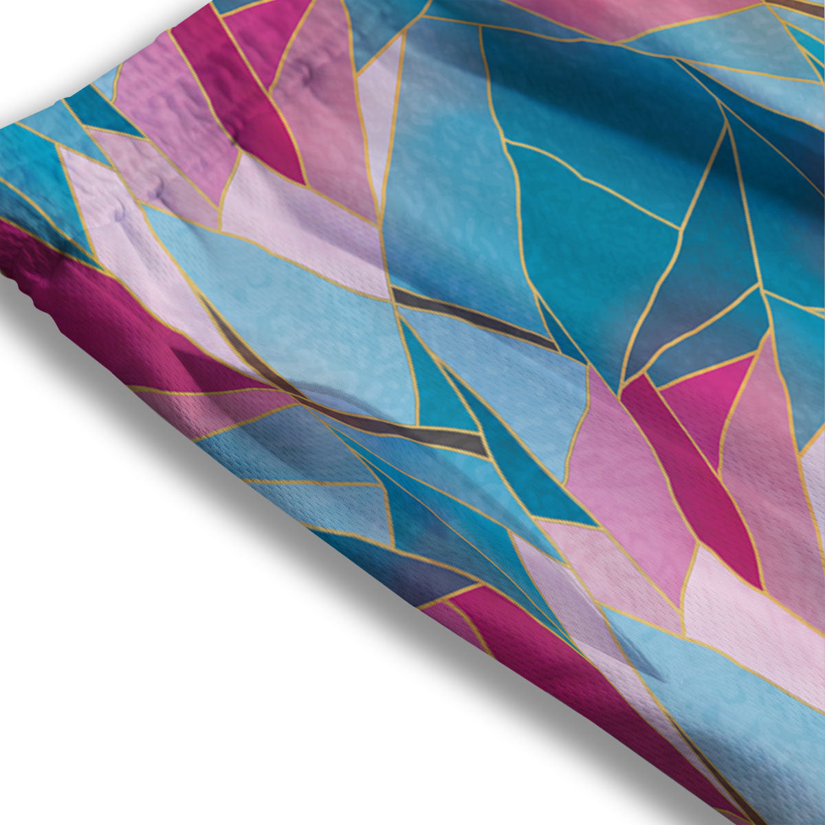 Tulip Polygon Print Pattern Mesh Shorts-grizzshop