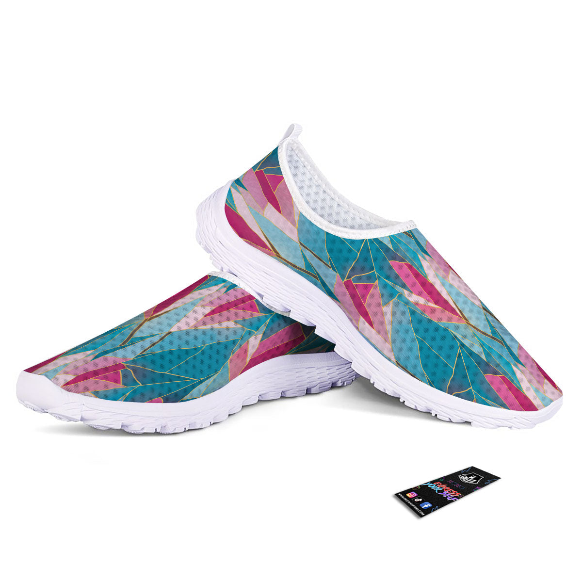 Tulip Polygon Print Pattern Nurse Shoes-grizzshop