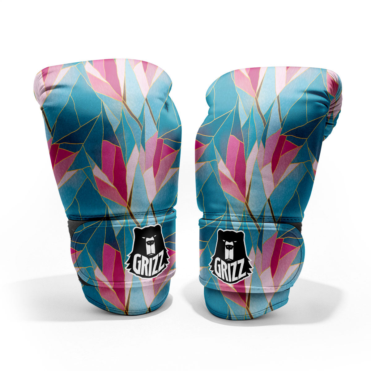 Tulip Polygon Print Pattern Sparring Gloves-grizzshop