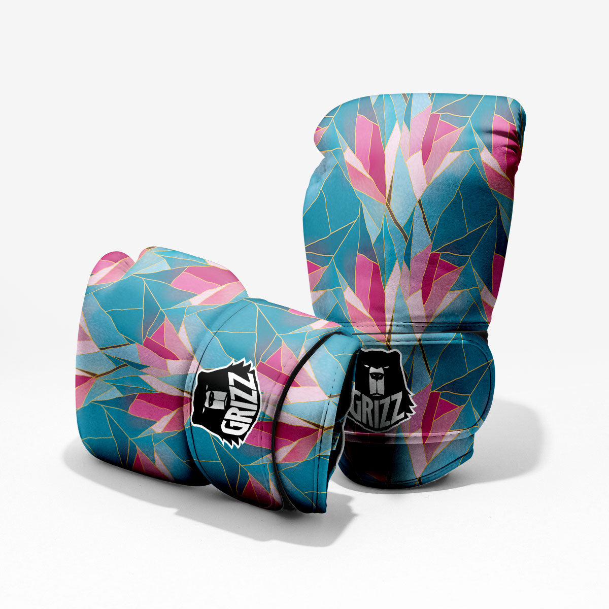 Tulip Polygon Print Pattern Sparring Gloves-grizzshop