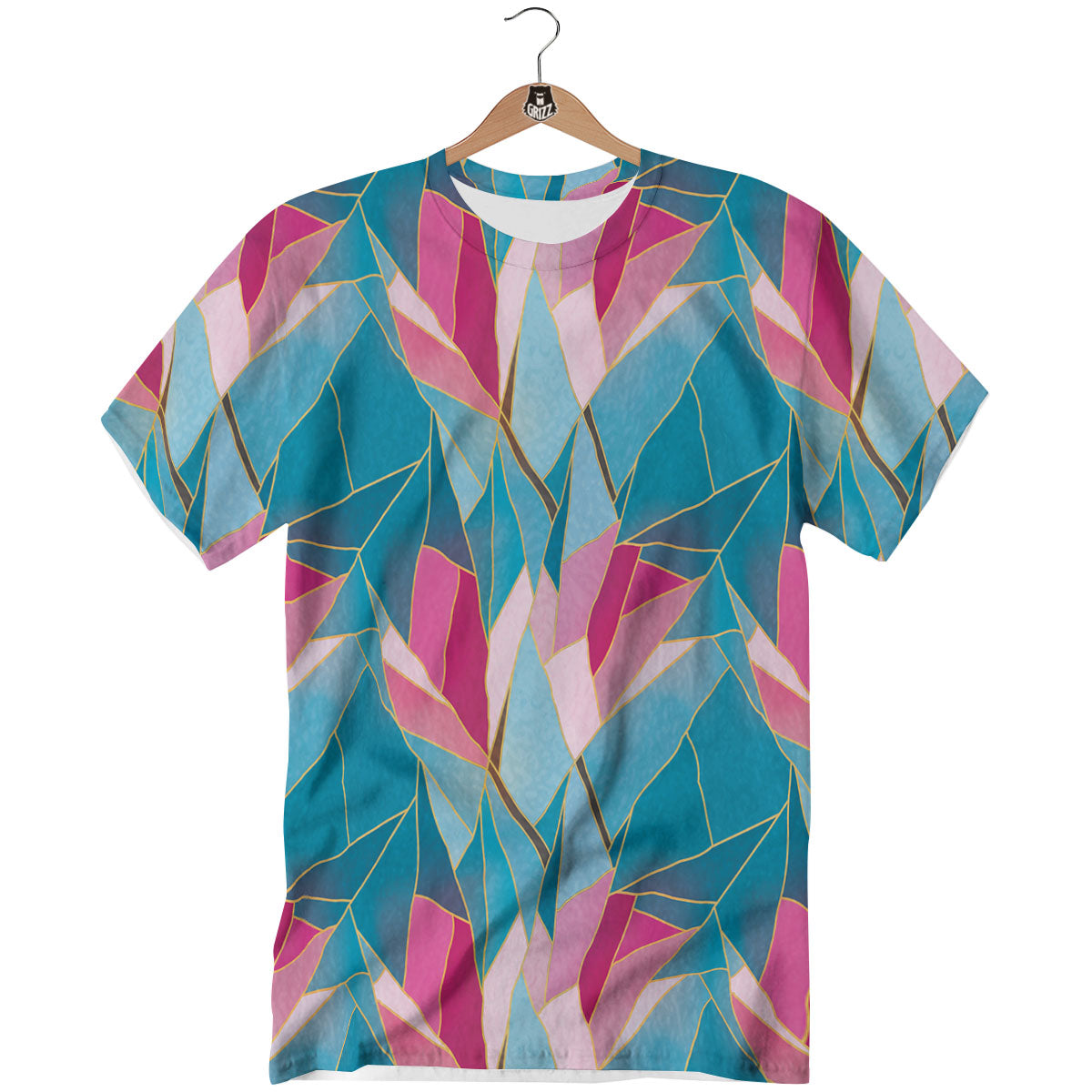 Tulip Polygon Print Pattern T-Shirt-grizzshop