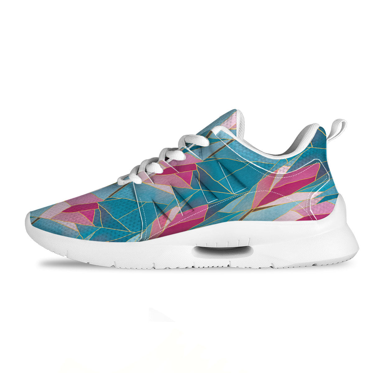 Tulip Polygon Print Pattern Tennis Shoes-grizzshop
