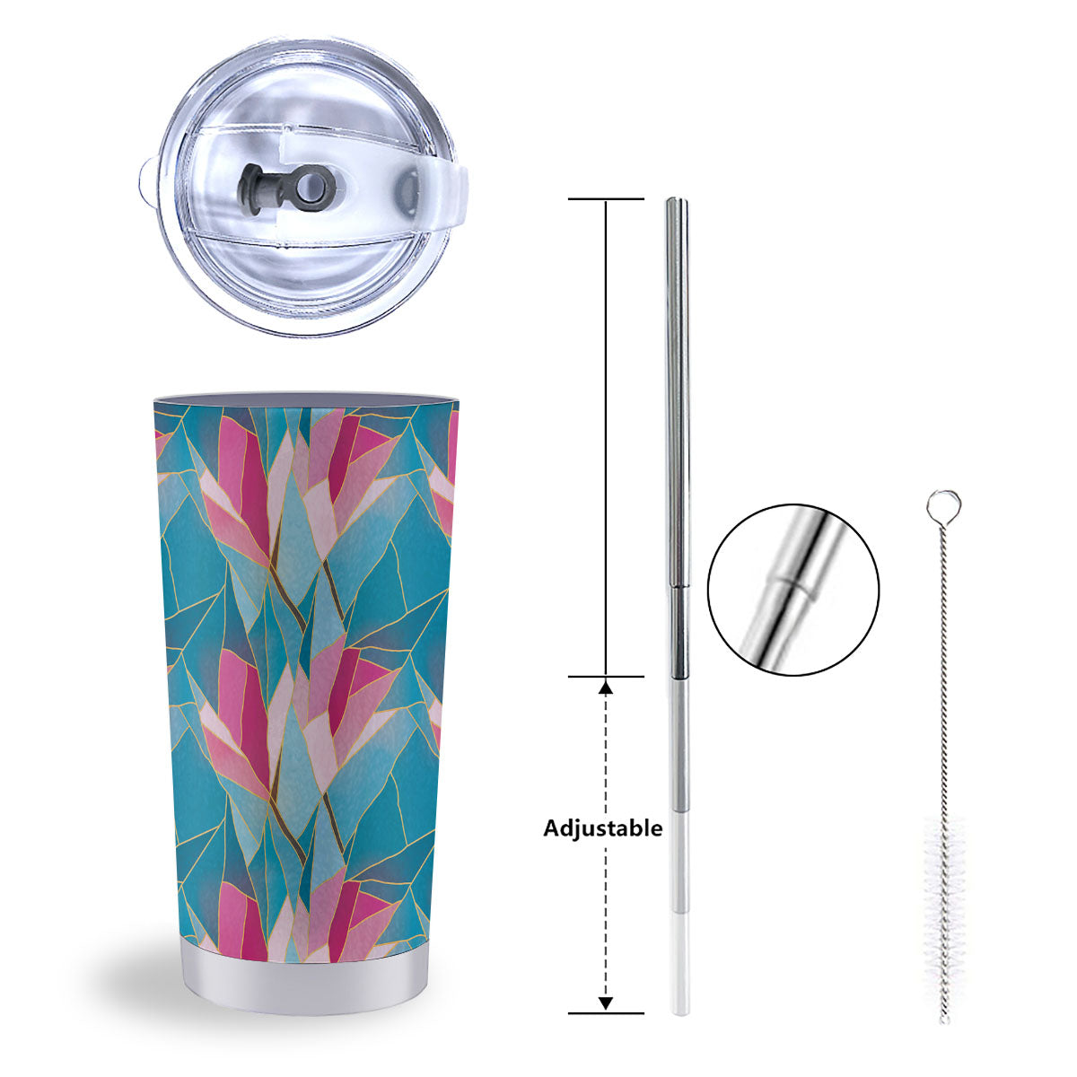 Tulip Polygon Print Pattern Tumbler-grizzshop