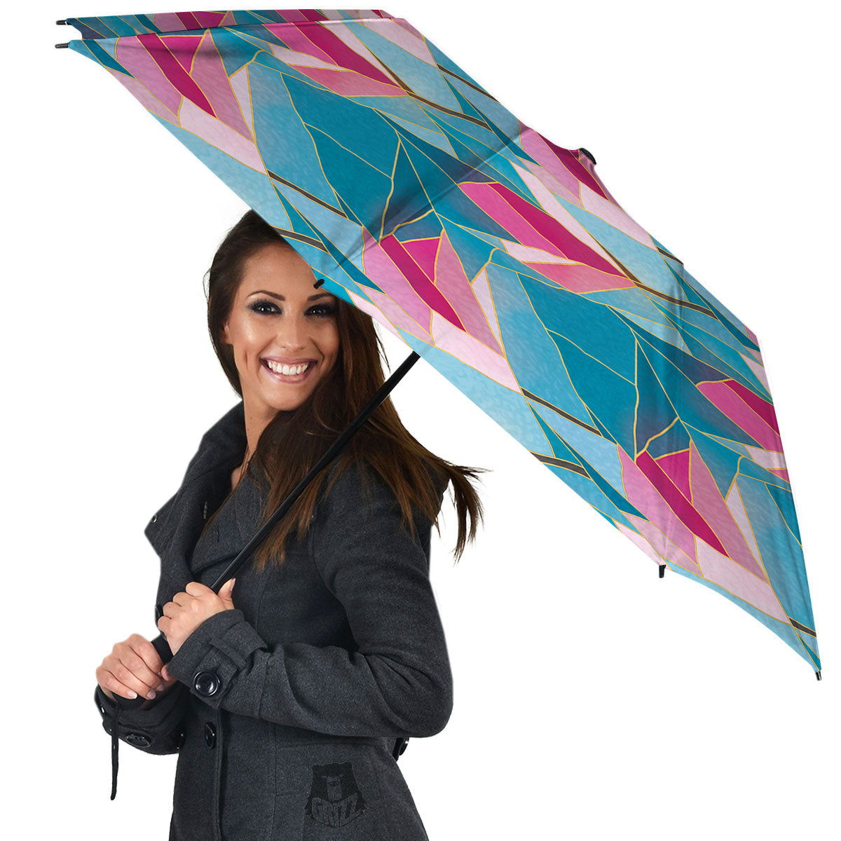 Tulip Polygon Print Pattern Umbrella-grizzshop