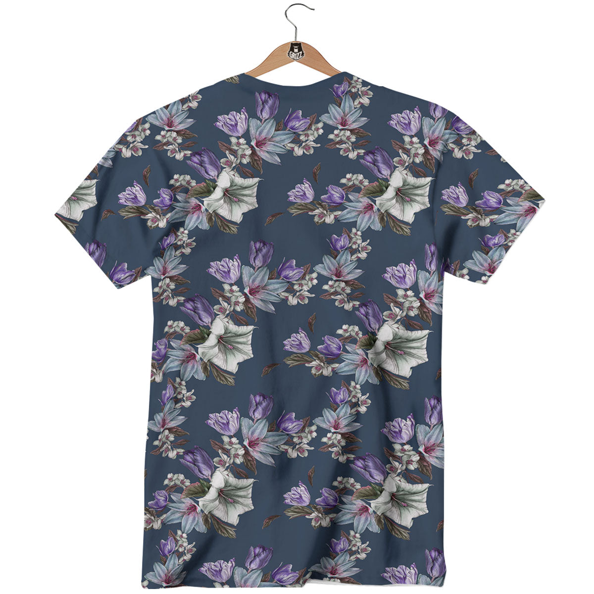 Tulip Purple Watercolor Print Pattern T-Shirt-grizzshop