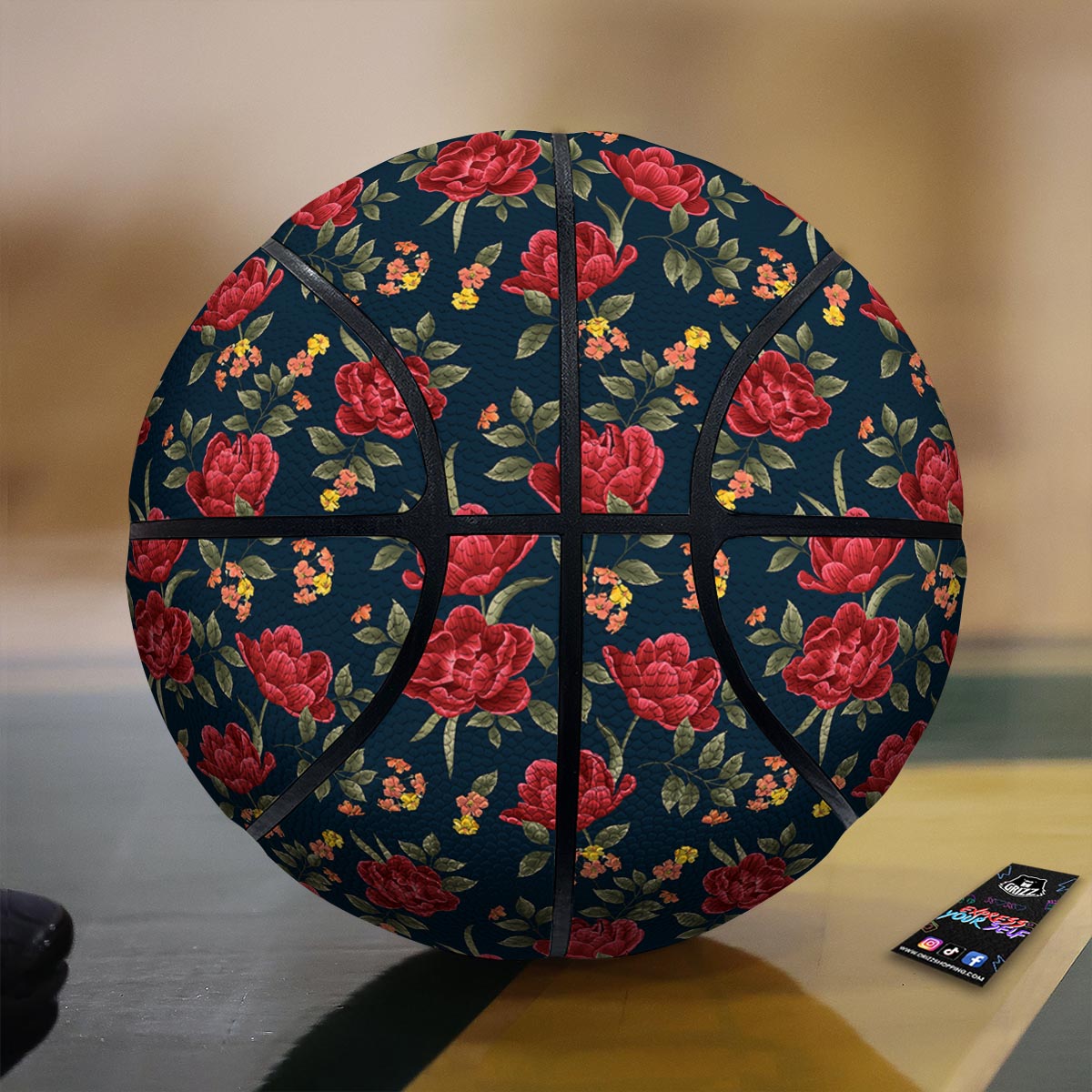 Tulip Red Print Pattern Basketball-grizzshop