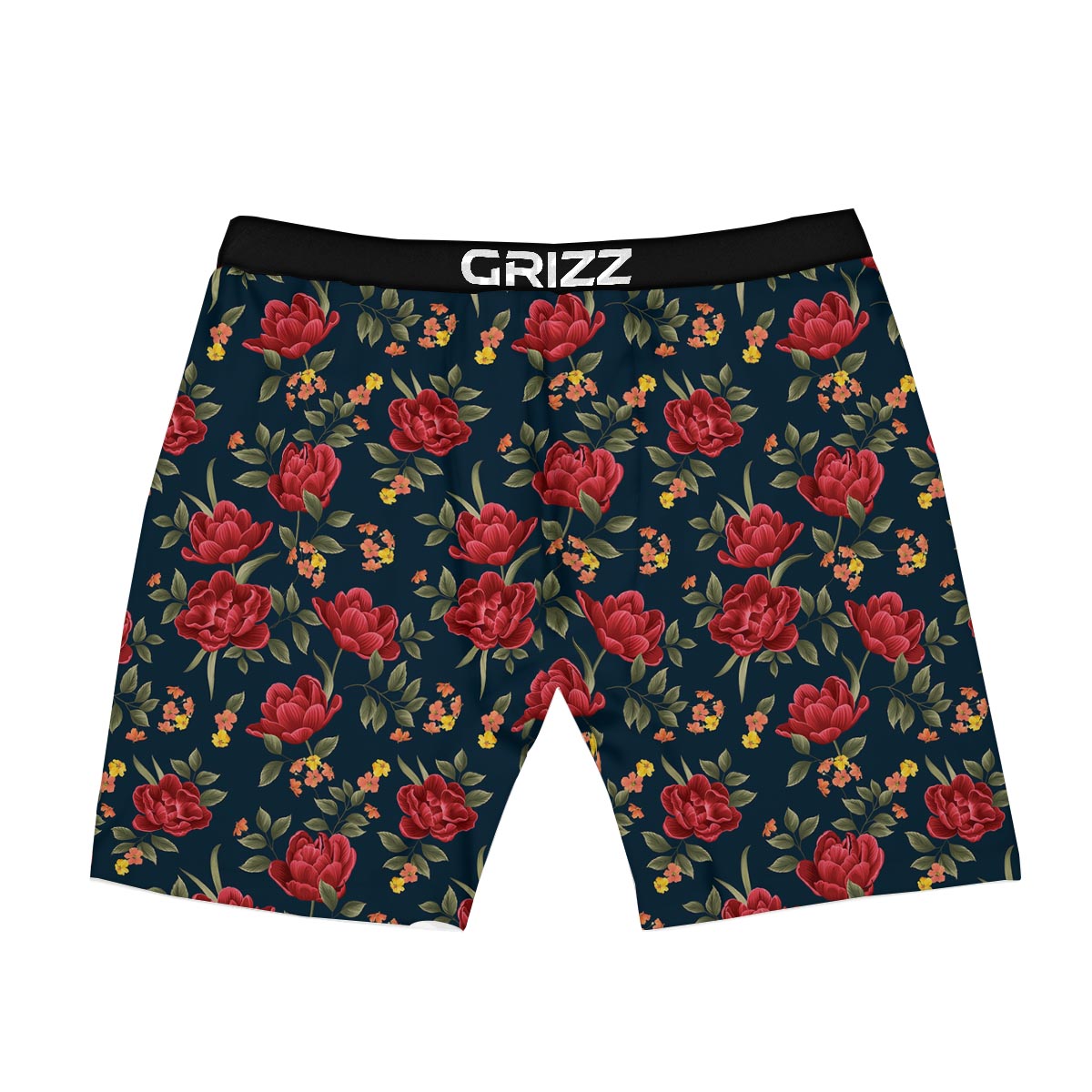 Tulip Red Print Pattern Boxer Briefs-grizzshop