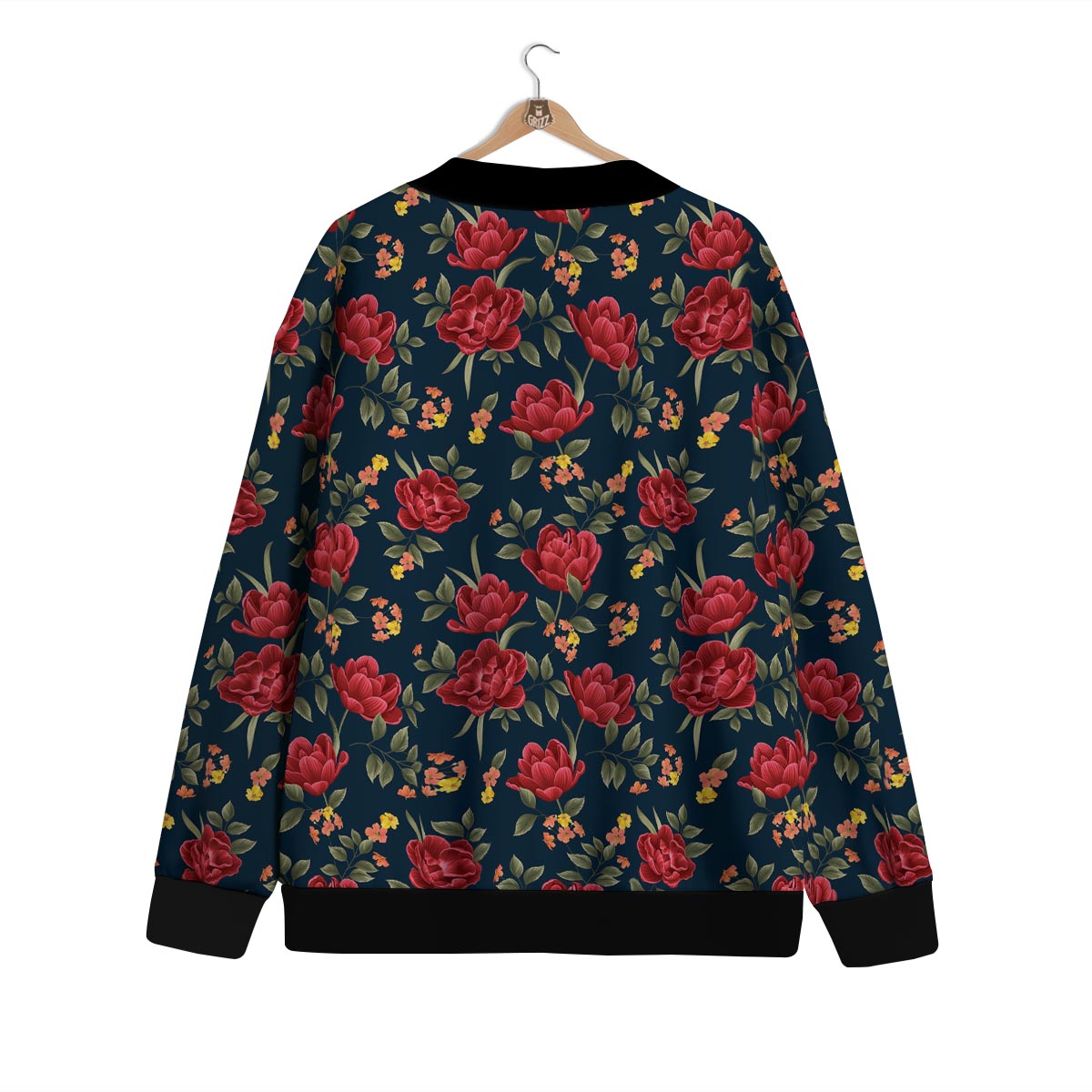 Tulip Red Print Pattern Cardigan-grizzshop