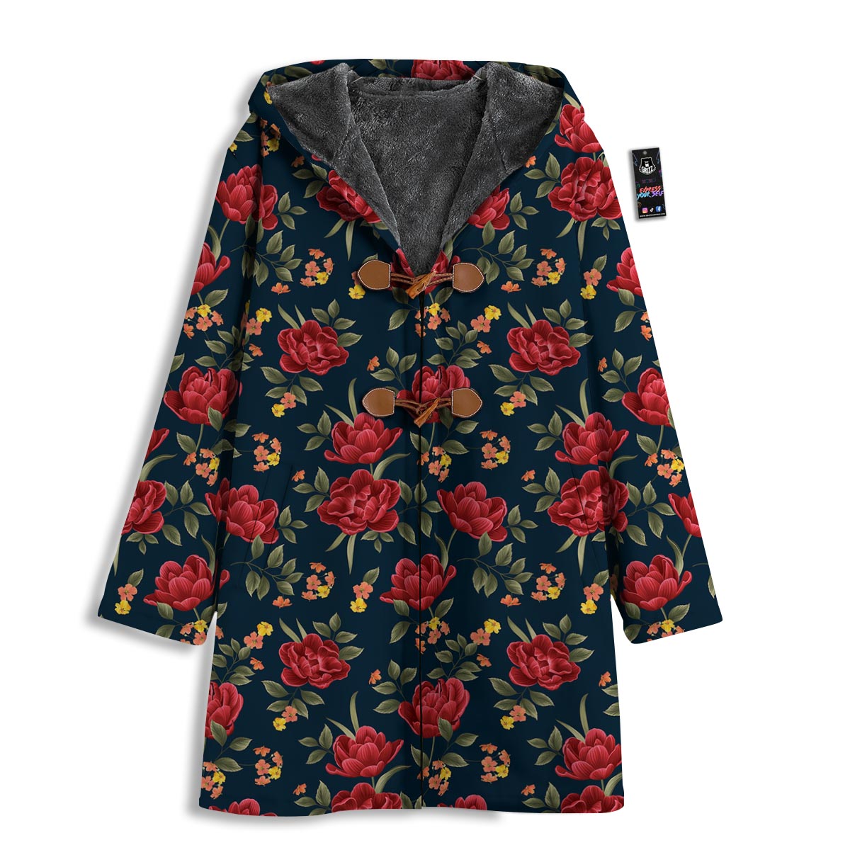 Tulip Red Print Pattern Men's Windbreaker Jacket-grizzshop