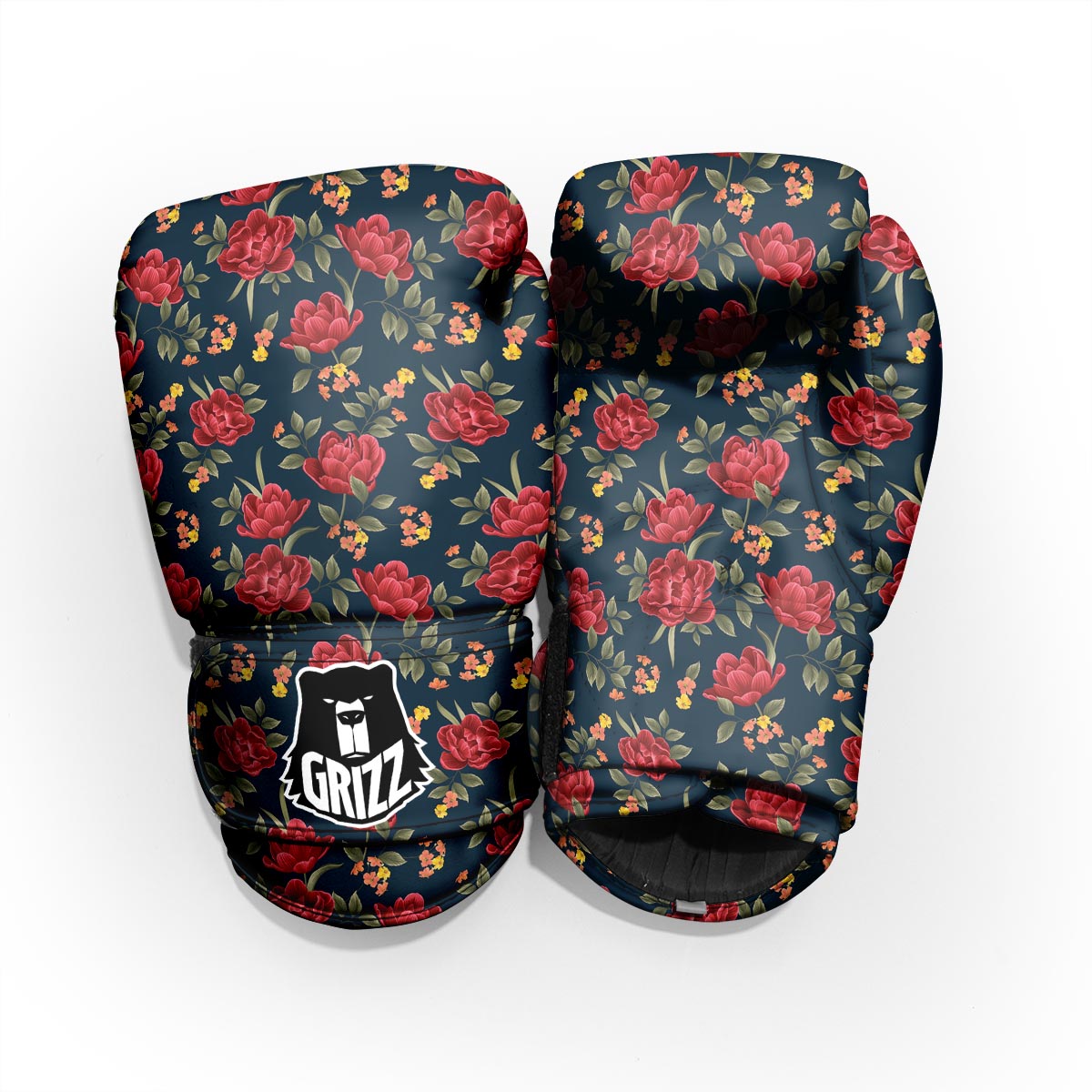 Tulip Red Print Pattern Sparring Gloves-grizzshop