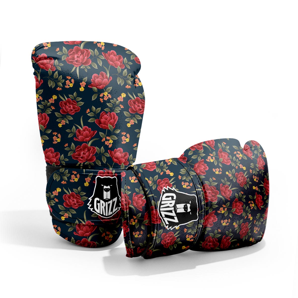 Tulip Red Print Pattern Sparring Gloves-grizzshop
